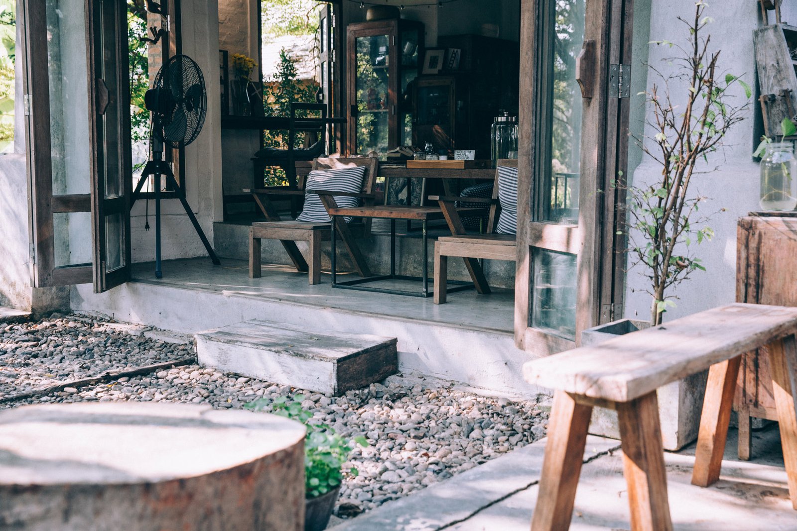 The workshop courtyard